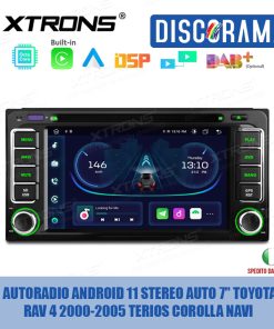 AUTORADIO ANDROID 11 STEREO AUTO 7″ TOYOTA RAV 4 2000-2005 TERIOS COROLLA NAVI
