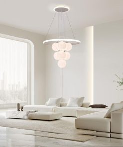 LAMPADA A SOSPENSIONE SFERE LED TRIPLA LUCE DIMMERABILE IP20 CON TELECOMANDO