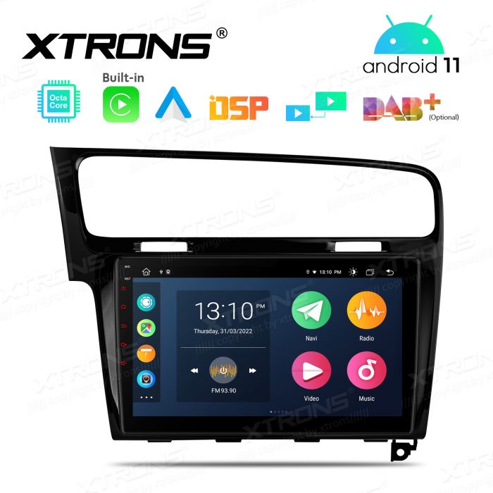 AUTORADIO ANDROID 11 GOLF 7 10 POLLICI STEREO AUTO NAVI GPS WIFI COMANDI VOLANTE - immagine 2