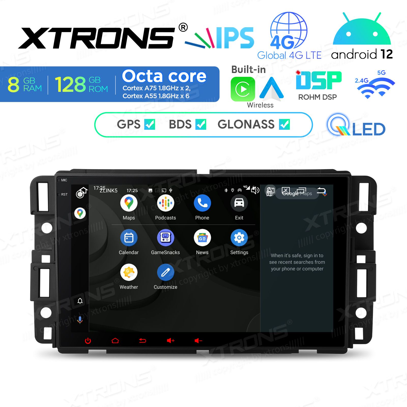 AUTORADIO ANDROID 12 8/128GB STEREO AUTO 8″ CHEVROLET BUICK HUMMER NAVIGATORE - immagine 5