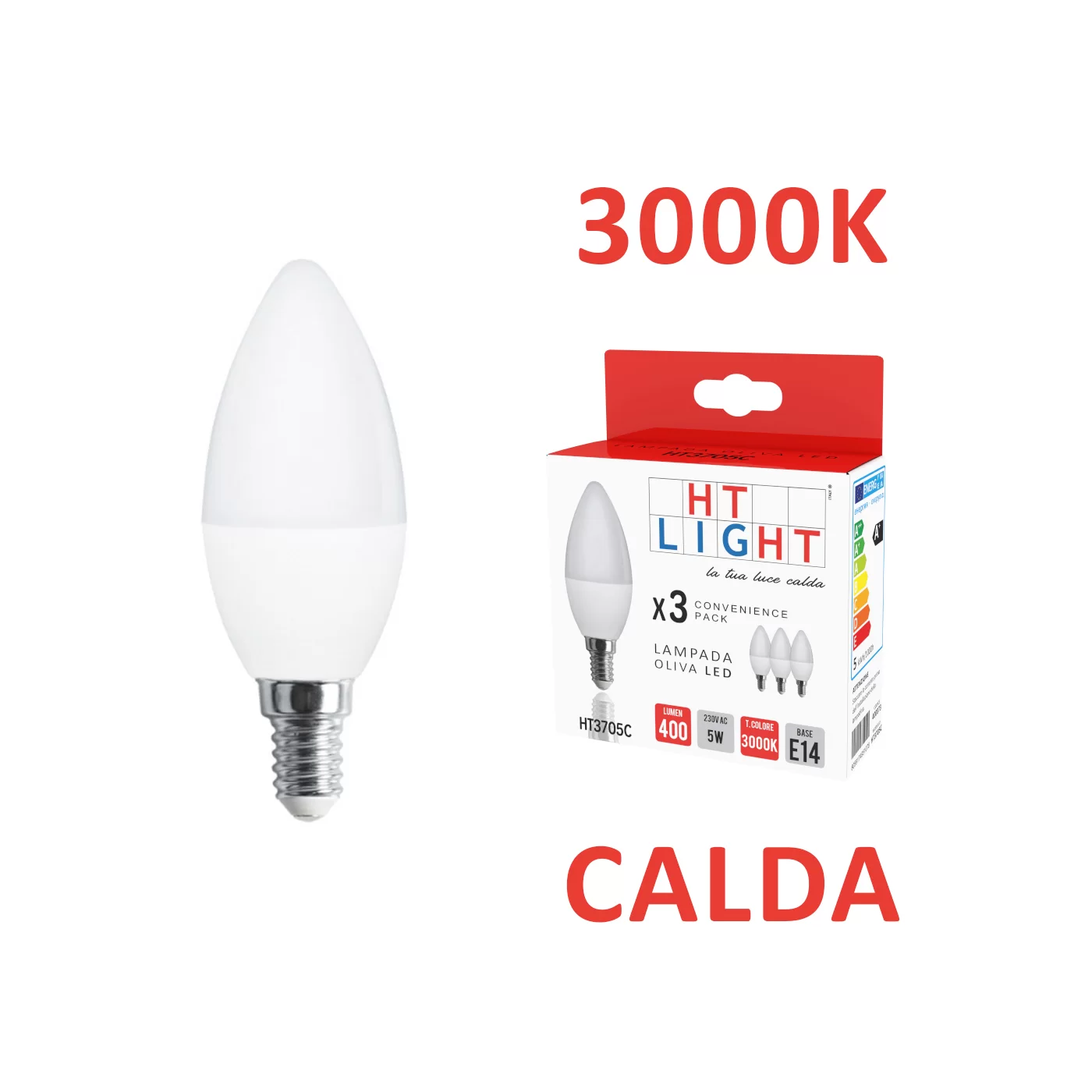 3Pz Oliva LED E14 3000K