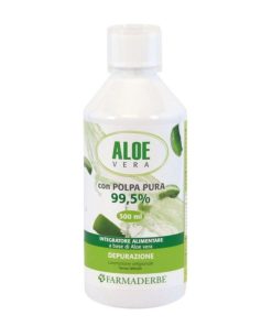 Farmaderbe Aloe Vera Con Polpa Pura 99,5% – 500 ml – Depurativo Drenante