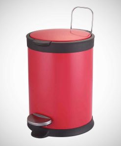 Pattumiera a pedale rotonda rossa da 3 litri