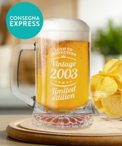 Boccale da Birra Personalizzato “Vintage 2003. Limited Edition” – Idea Regalo Compleanno 20 Anni per Lui, Amanti della Birra