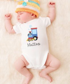 Body Personalizzato per Neonato/a con Nome e Disegno Camioncino – Idea Regalo Bambino