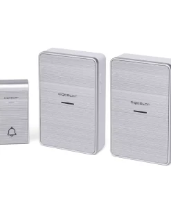 Campanello senza fili Aigostar da esterno a batteria 1 pulsante e 2 riceventi colore argento