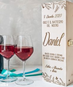 Cassettina Porta Vino Personalizzata Idea Regalo Padrino Madrina Battesimo e Cresima