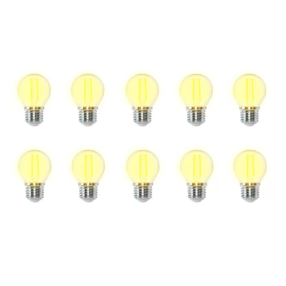 Catena di luci lineare 10 metri con 10 lampadine E27 Bianco caldo 2700K IP54 Bianca Wisdom - immagine 2