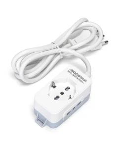 Ciabatta multipresa elettrica 3 posti con cavo da 1,5m – 1Presa Schuko + 2 Bipasso Aigostar