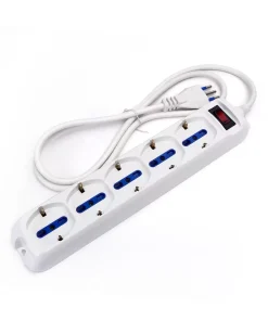 Ciabatta multipresa elettrica Slim 5 posti con cavo da 1,5m – Spina 10A e 5 Prese Schuko+Bipasso Aigostar