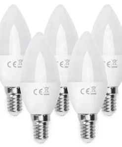 Confezione da 5 Lampadine Led E14 C37 6W Bianco caldo 3000K Aigostar
