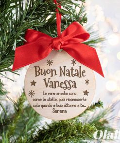 Decorazione in Legno da Appendere all’Albero di Natale – Idea Regalo Natale Amica
