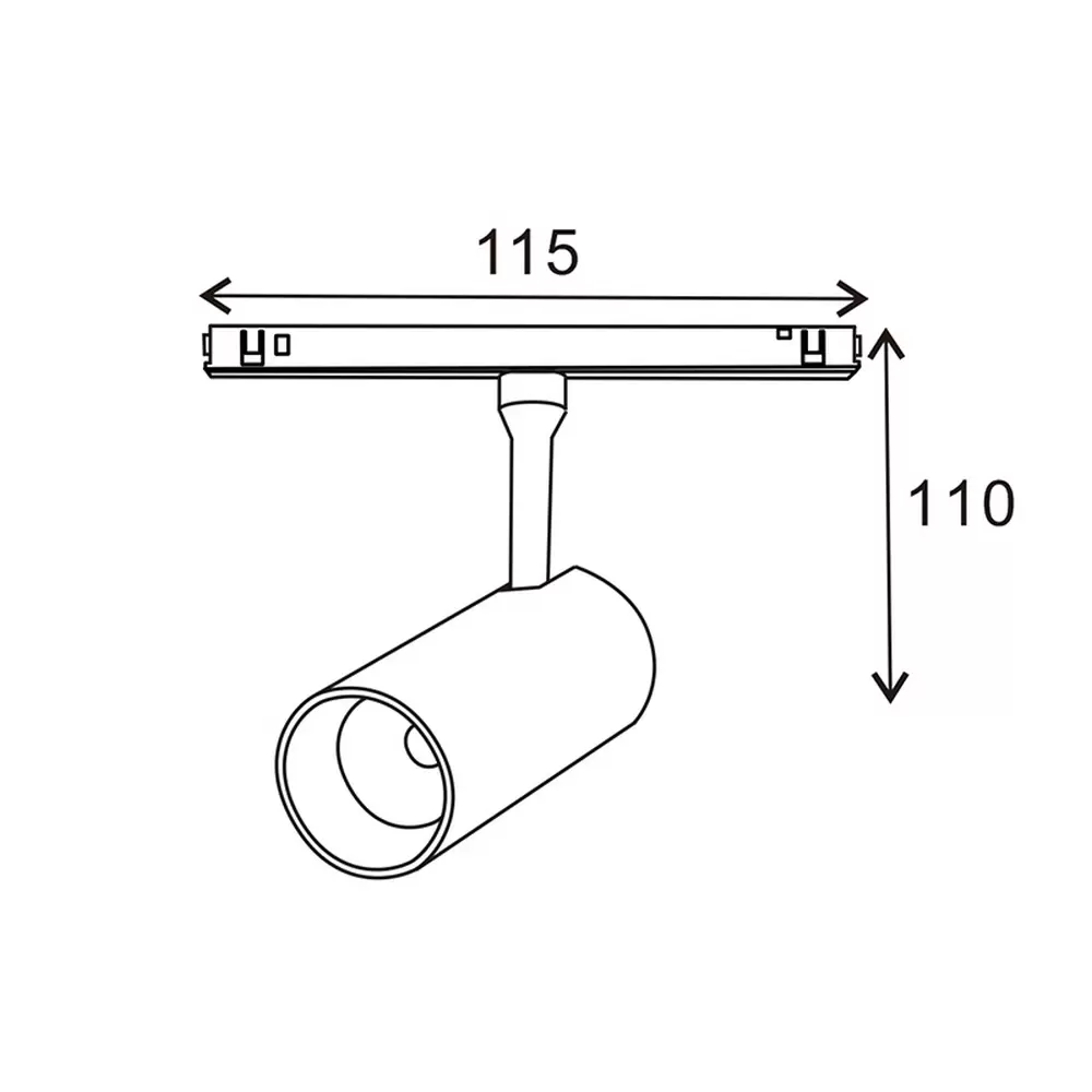 Faretto Led da binario magnetico 16mm 10W nero orientabile Bianco caldo 3000K M LEDME - immagine 2