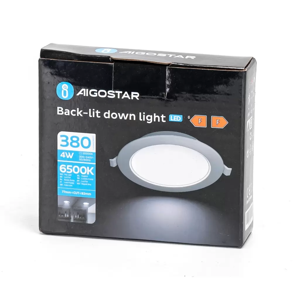 Faretto Led da incasso 4W Rotondo Cornice bianca Apertura 100 gradi Bianco freddo 6500K Aigostar - immagine 3