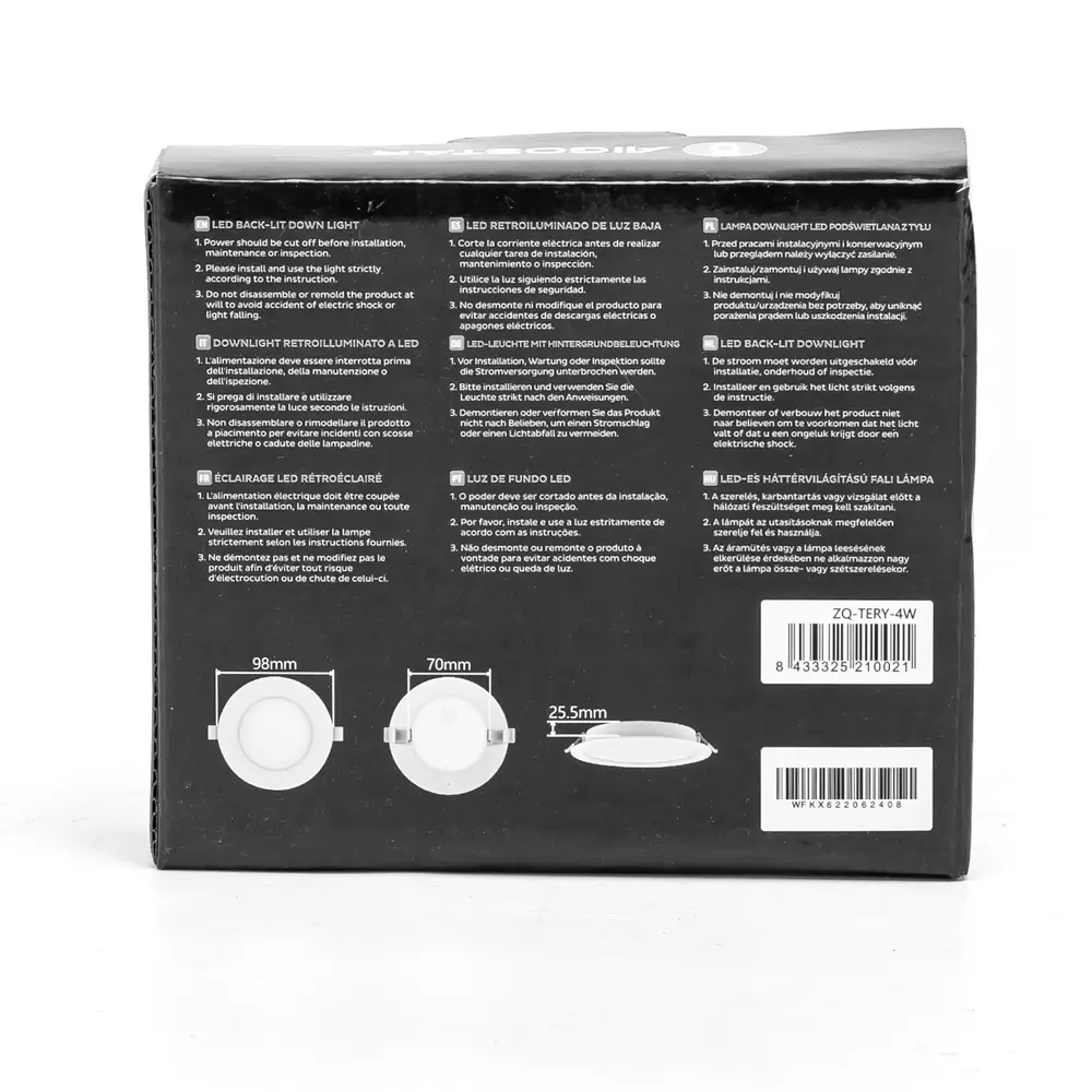 Faretto Led da incasso 4W Rotondo Cornice bianca Apertura 100 gradi Bianco freddo 6500K Aigostar - immagine 4