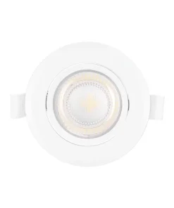 Faretto Led da incasso 7W Rotondo Orientabile Cornice bianca Apertura 38 gradi Bianco freddo 6500K Aigostar