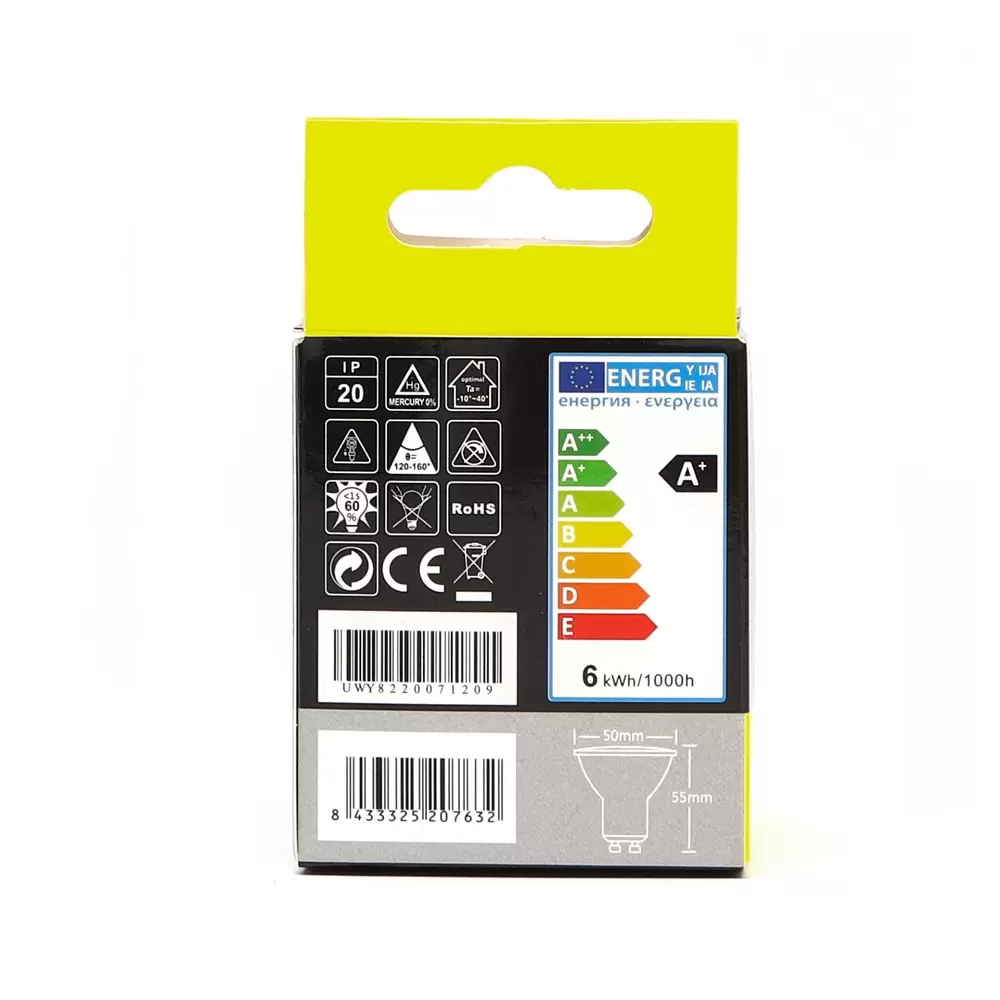 Faretto Led GU10 6W SMD Apertura 120-160 gradi Bianco neutro 4000K Aigostar - immagine 4