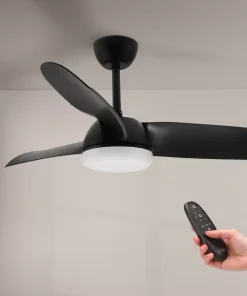 Lampadario Ventilatore da soffitto Black Face nero 24W illuminazione Led regolabile con telecomando M LEDME
