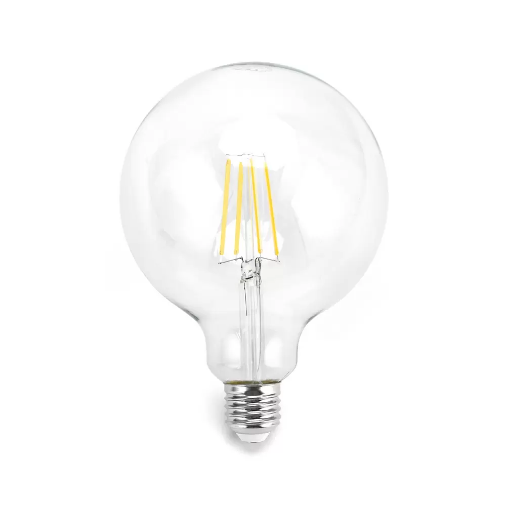 Lampadina Led a Filamento E27 G125 a globo 8W Bianco neutro 4000K Neos