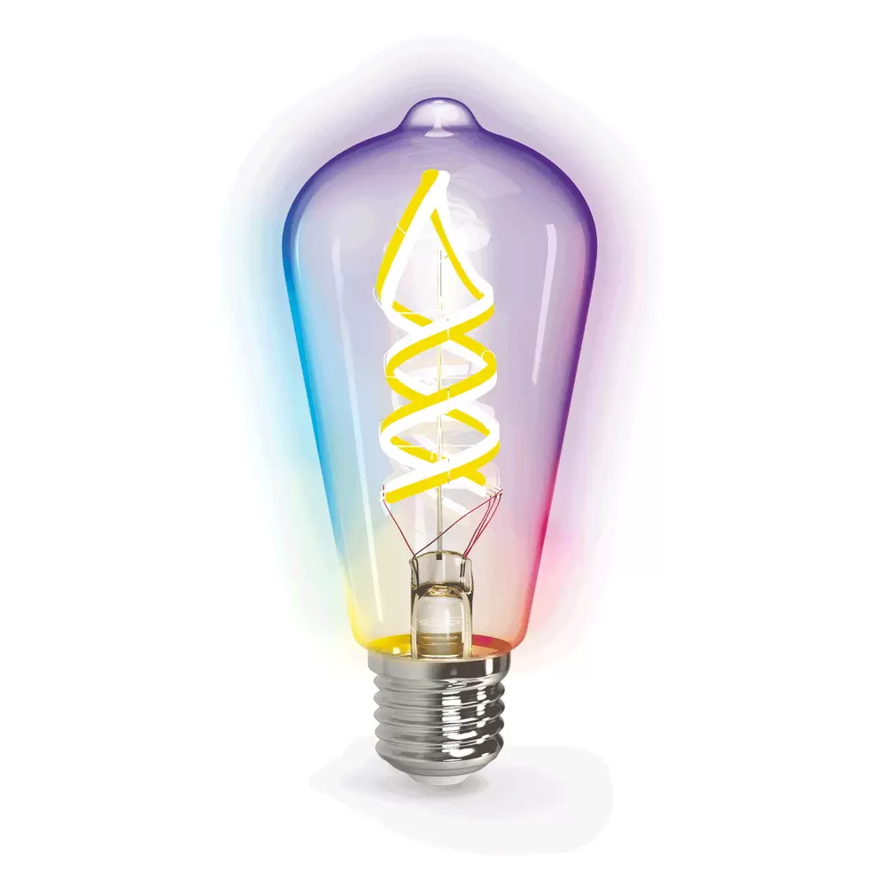 Lampadina Led a Filamento Smart ST64 E27 4,9W WiFi RGB CCT luce regolabile e dimmerabile Aigostar - immagine 3