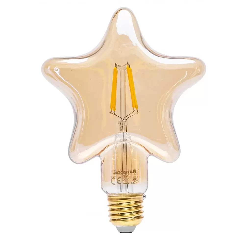 Lampadina Led Stella Vintage a Filamento E27 a 4W decorativa Bianco caldo 1800K Aigostar