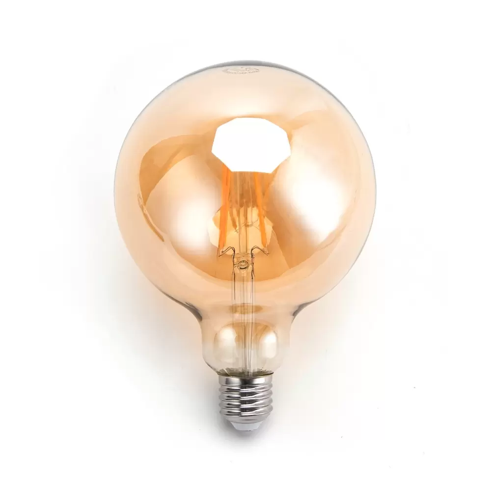 Lampadina Led Vintage a Filamento E27 G125 a globo 8W Bianco caldo 2200K dimmerabile FSL