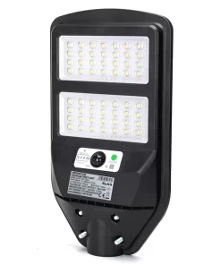 Lampione stradale Led 70W Nero con pannello solare IP65 Bianco freddo 6500K con sensore crepuscolare e di movimento Aigostar