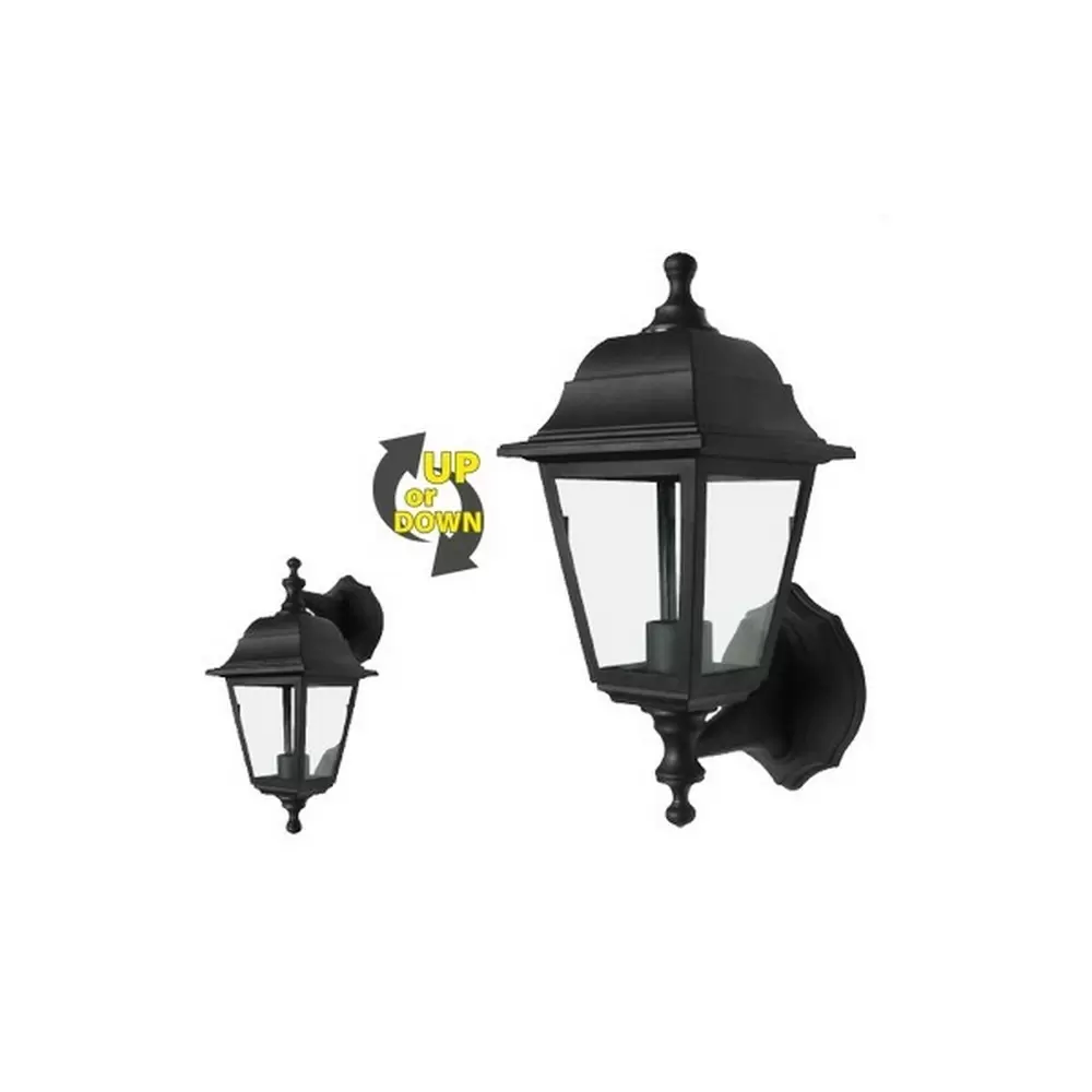 Lanterna da parete Zeus Nera IP44 1 x E27 Novaline