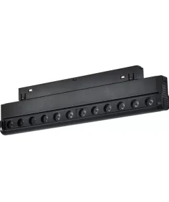 Modulo Faretti Led lineare da binario magnetico 16mm 12W nero orientabile 24cm Bianco caldo 3000K M LEDME