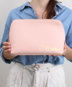 Trousse Grande Pochette Beauty Case Personalizzato con Nome in Corsivo Elegante – Idea Regalo Viaggio