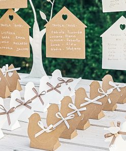 Set di 10 Scatoline Portaconfetti Uccellino – Bomboniera Segnaposto per Matrimonio Battesimo Comunione