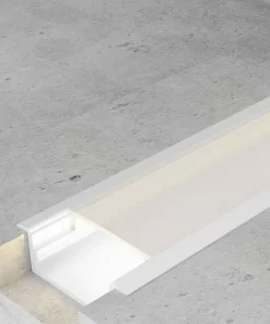 Profilo Led piatto U Long Bianco laccato per strisce Led 12-24V da incasso 2 metri in alluminio M LEDME