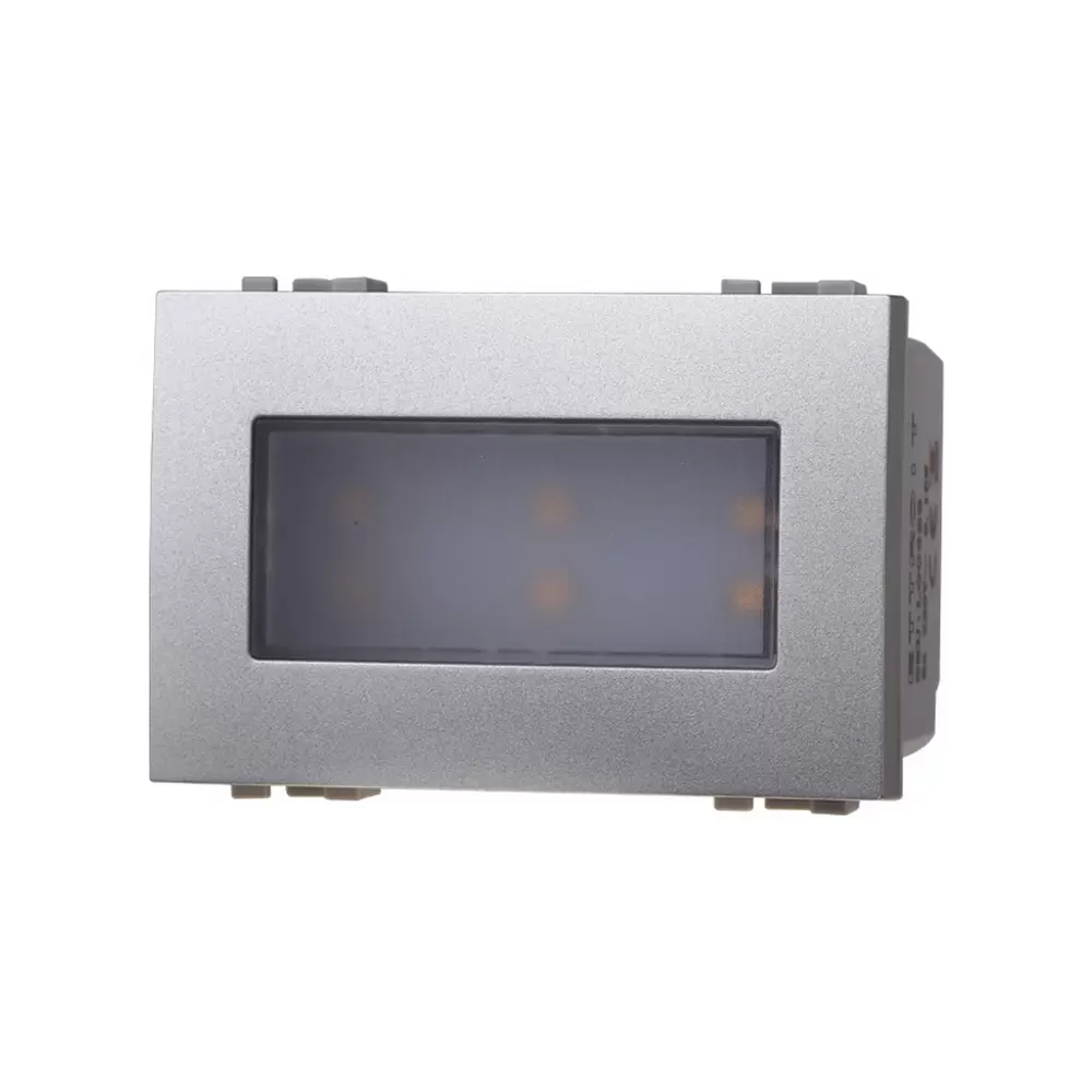 Segnapasso Led 3 moduli 2,4W da incasso per scatola 503 grigio IP20 Bianco caldo 3000K compatibile anche con BTicino Livinglight