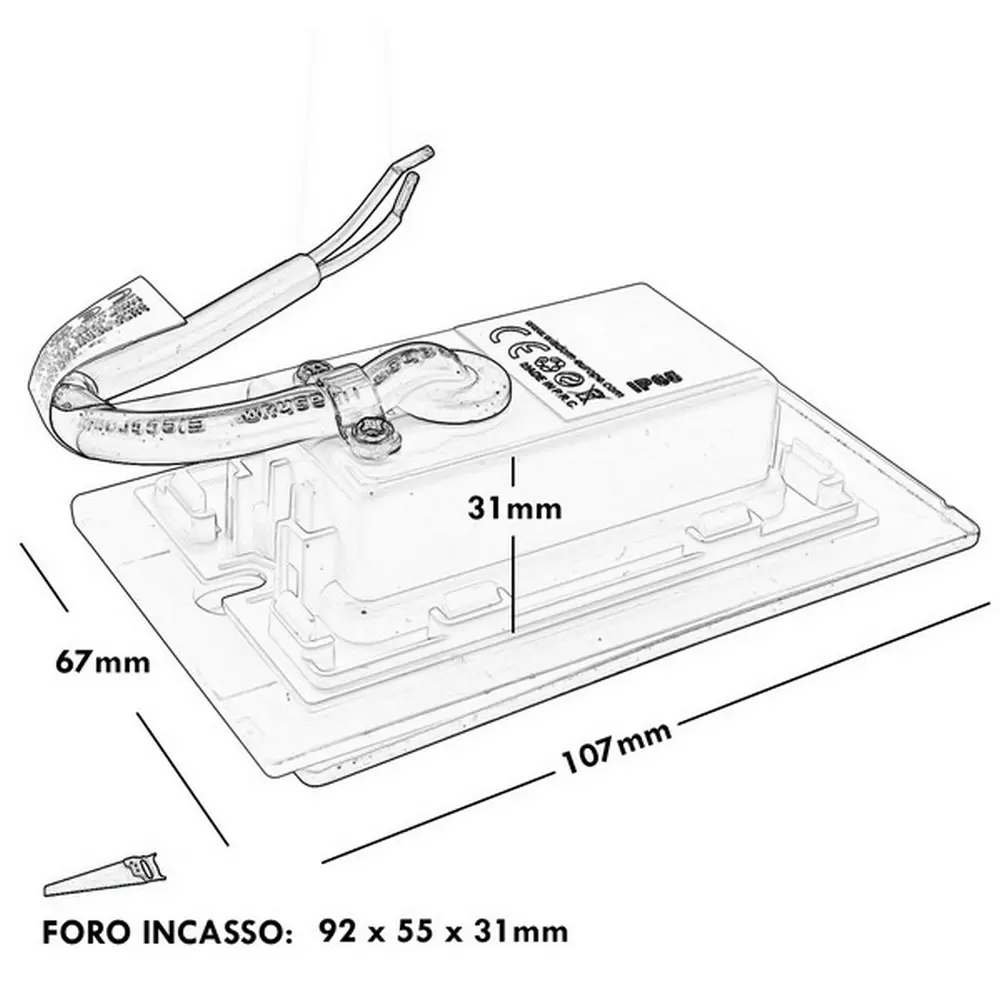 Segnapasso Led 3W da incasso per scatola 503 CCT temperatura colore regolabile Wisdom - immagine 5