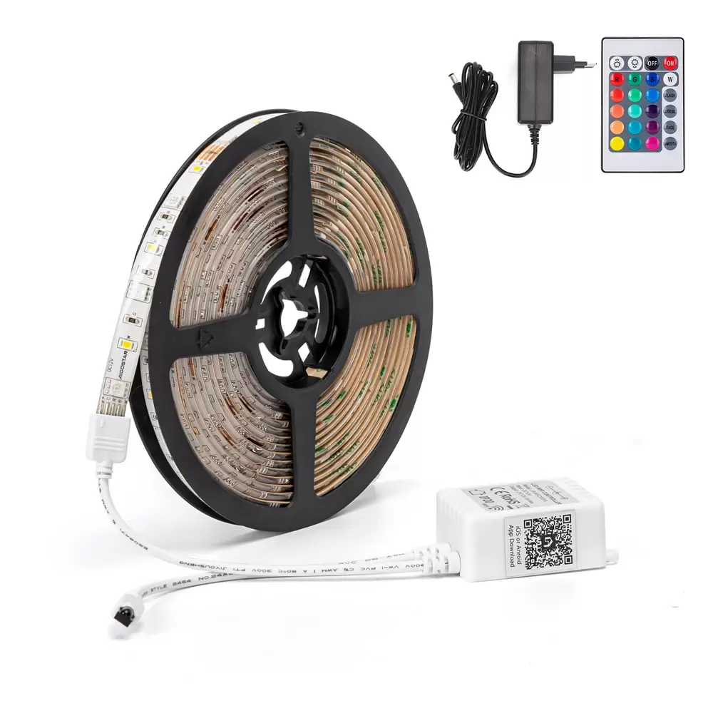 Striscia Led Smart 12V 16,5W 5 metri WiFi RGB CCT luce regolabile e dimmerabile Aigostar - immagine 2