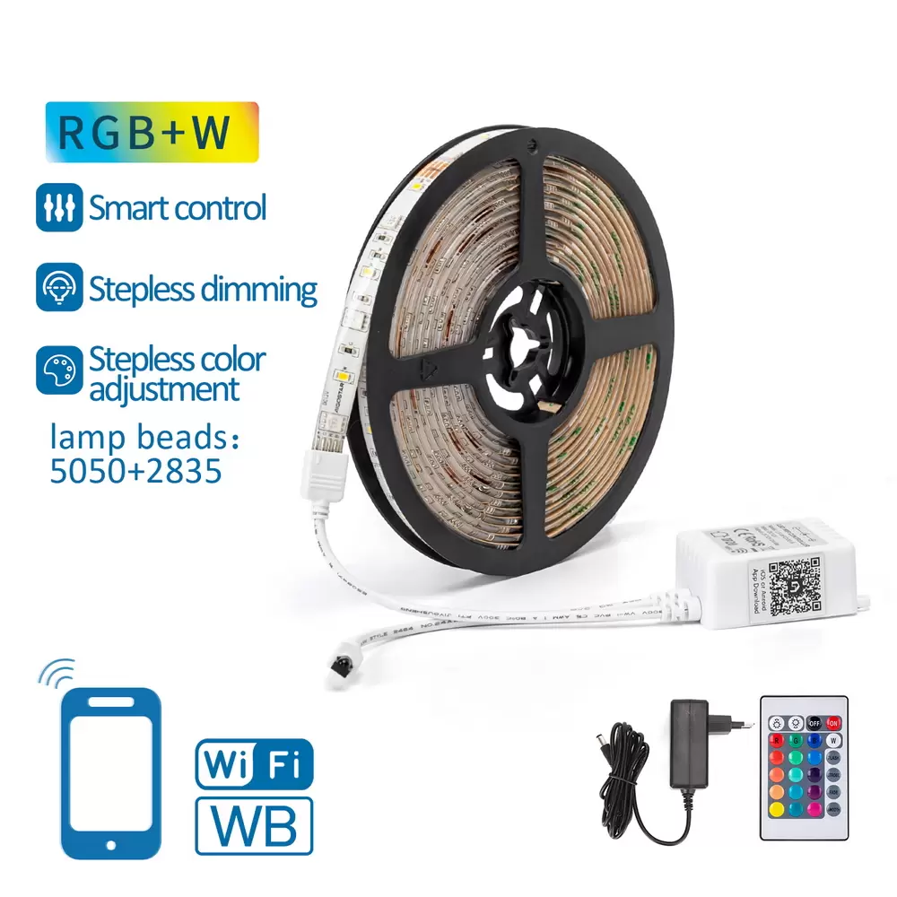 Striscia Led Smart 12V 16,5W 5 metri WiFi RGB CCT luce regolabile e dimmerabile Aigostar - immagine 3