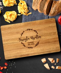 Tagliere Personalizzato con Incisione Dedica e Ghirlanda – Idea Regalo Anniversario
