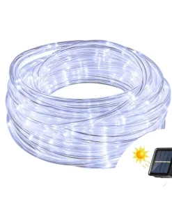Tubo luminoso con pannello solare 10 metri da esterno 200 Led Bianco Freddo Wisdom