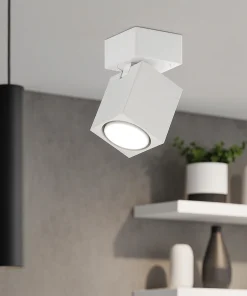 Perenz CONNECT 8168B – Plafoniera faretto orientabile quadrato bianco GU10