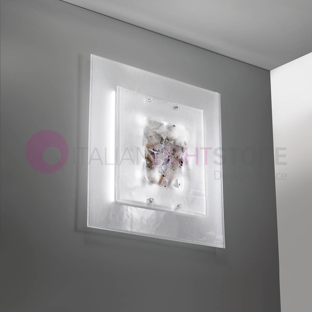ABSTRACUS Plafoniera Moderna in Vetro di Murano L. 50×50 - immagine 4