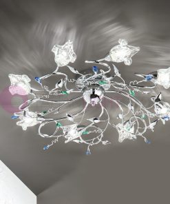 ADELE Plafoniera a Soffitto a 8 Luci Cromato Moderno