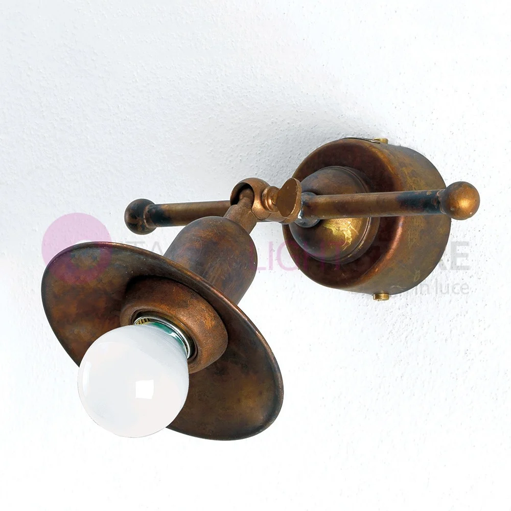 TODI Lampada da Parete Applique Rustico Ottone Anticato