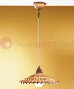 VANIA Lampada a Sospensione in Ceramica d. 30 Stile Rustico Country