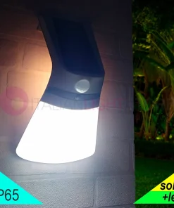 YUMA2N Proiettore Solare Led 2W IP65 con Pannello, Crepuscolare e Sensore PIR